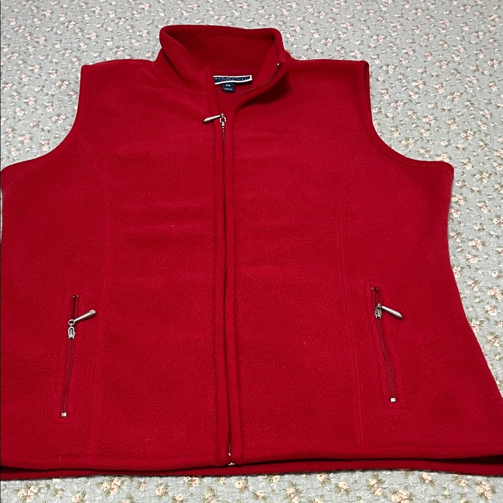 Karen Scott Red Fleece Vest